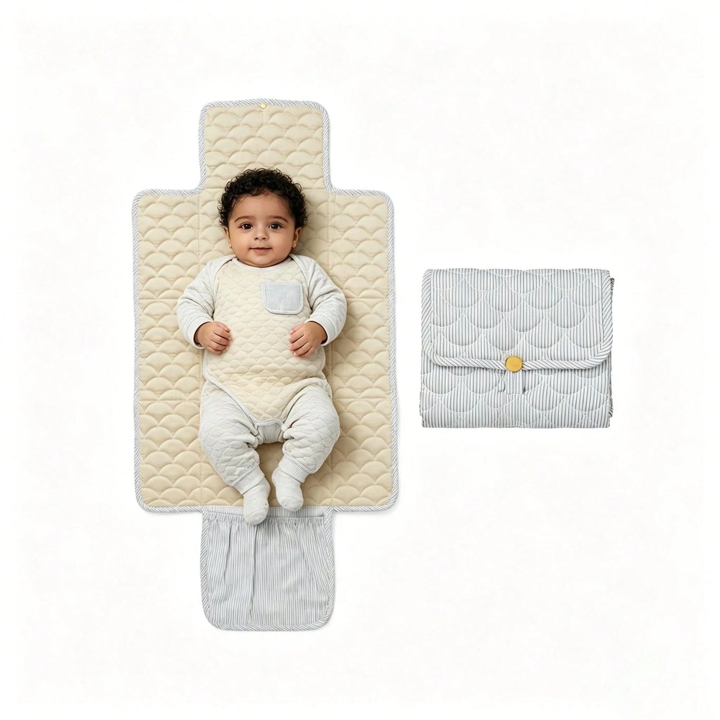 Floral Diaper Changing Pad Diaper Clutch For Boy And Girls, Quilted Changing Mat Travel Changing Station For New Born Baby, Machine Wash