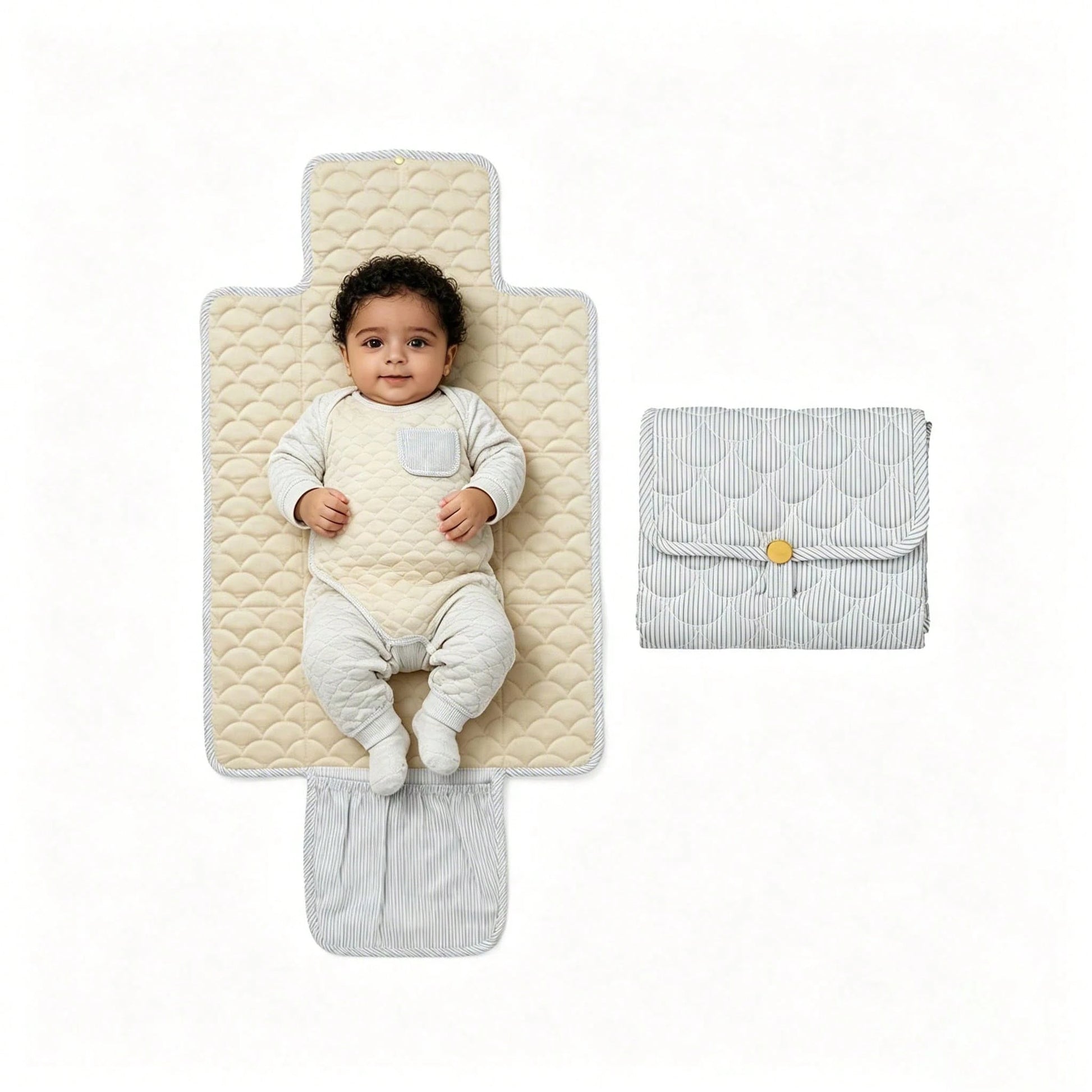 Floral Diaper Changing Pad Diaper Clutch For Boy And Girls, Quilted Changing Mat Travel Changing Station For New Born Baby, Machine Wash