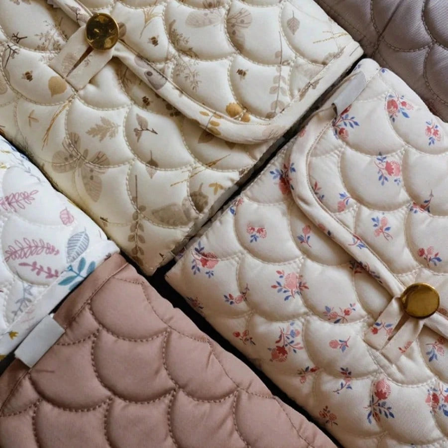 Floral Diaper Changing Pad Diaper Clutch For Boy And Girls, Quilted Changing Mat Travel Changing Station For New Born Baby, Machine Wash