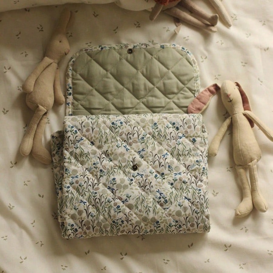 Floral Diaper Changing Pad Diaper Clutch For Boy And Girls, Quilted Changing Mat Travel Changing Station For New Born Baby, Machine Wash