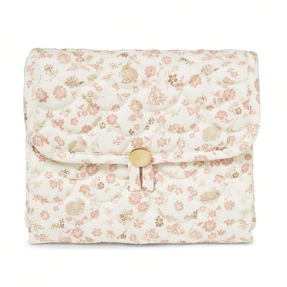 Floral Diaper Changing Pad Diaper Clutch For Boy And Girls, Quilted Changing Mat Travel Changing Station For New Born Baby, Machine Wash
