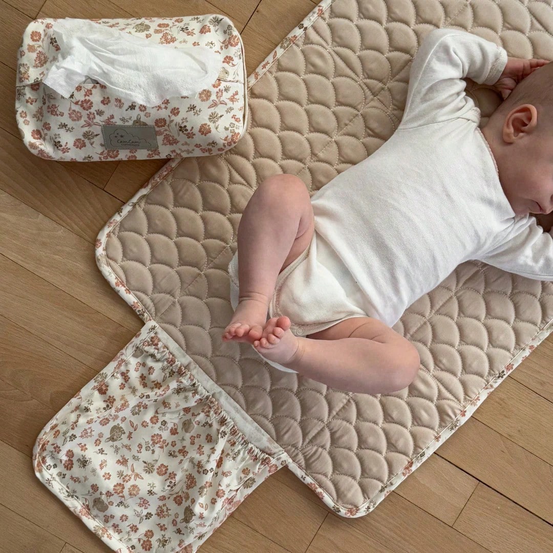 Floral Diaper Changing Pad Diaper Clutch For Boy And Girls, Quilted Changing Mat Travel Changing Station For New Born Baby, Machine Wash