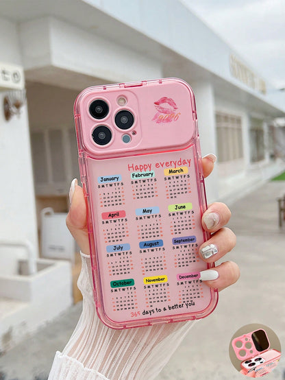 Floral Elements TPU White Pink Stand Phone Case TPU White Pink Floral Elements Stand Phone Case Mirror Elements Sliding Mirror Stand Transparent TPU Flower Phone Case With Mirror Stand Compatible With