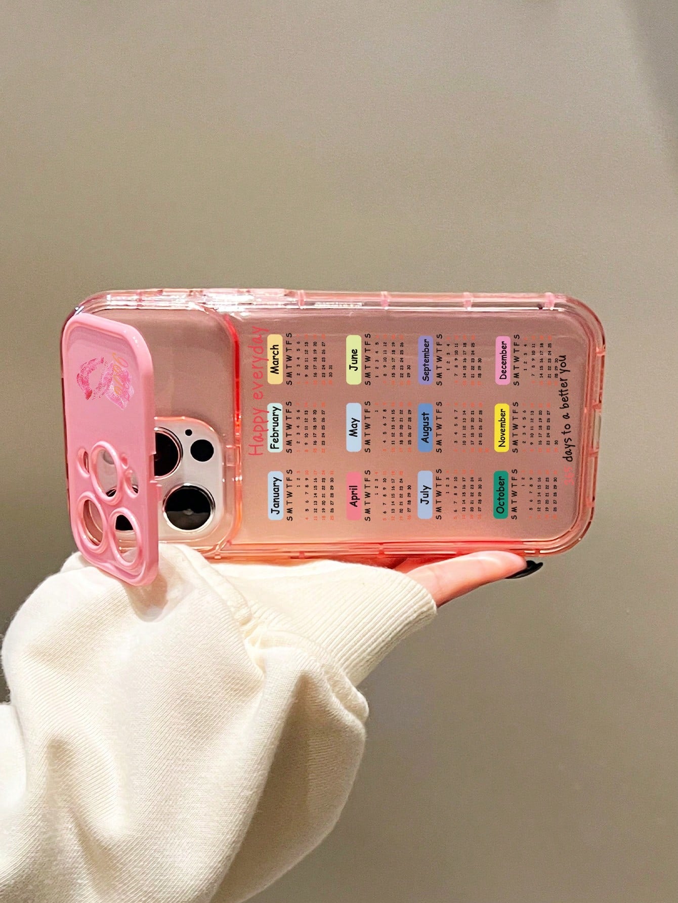 Floral Elements TPU White Pink Stand Phone Case TPU White Pink Floral Elements Stand Phone Case Mirror Elements Sliding Mirror Stand Transparent TPU Flower Phone Case With Mirror Stand Compatible With