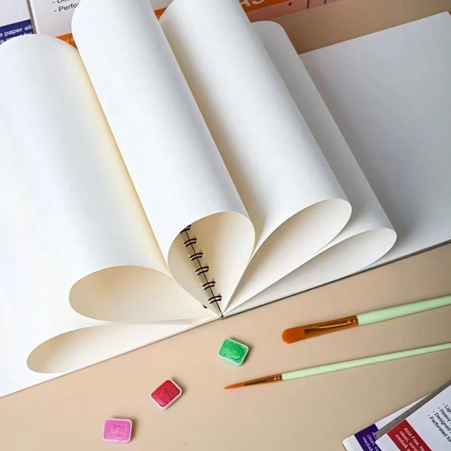 Floral Watercolor Painting Book 180gsm Thick Watercolor Paper Pad 26 Pages Spiral Bound Cute Flower Cover Sketch Notebook Acid-Free Watercolor Painting Workbook For Students Beginners Artists Travel P