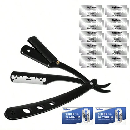 Foldable Razor Old-Fashioned Razor Manual Shaver For Men And Women Shaving Face Scraper Barber Shaving Artifact Beard Blade 1 Handle+20 Blades