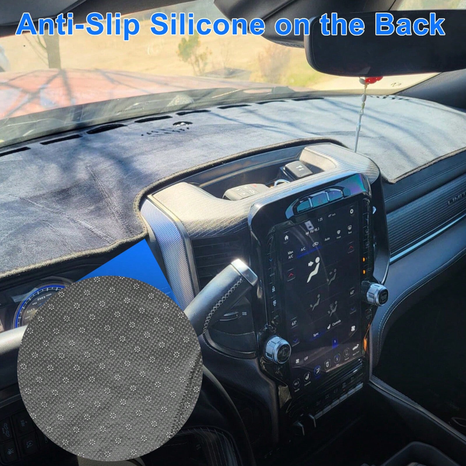 For 2019-2025 Dodge Ram 1500 2500 3500 Anti-Slip Dashboard Cover Dash Mat Carpet
