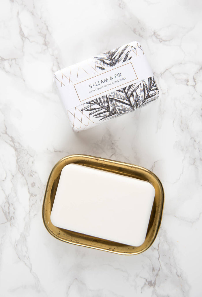 Formulary 55 - Balsam & Fir Shea Butter Soap in Goldleaf Design