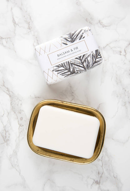 Formulary 55 - Balsam & Fir Shea Butter Soap in Goldleaf Design