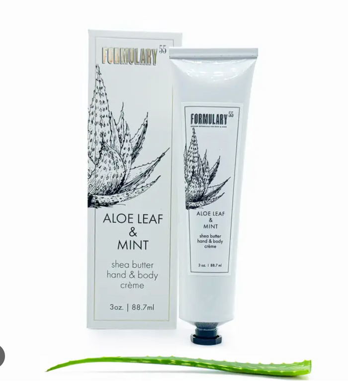 Formulary 55- Aloe Leaf & Mint Shea Butter Hand & Body Creme tube