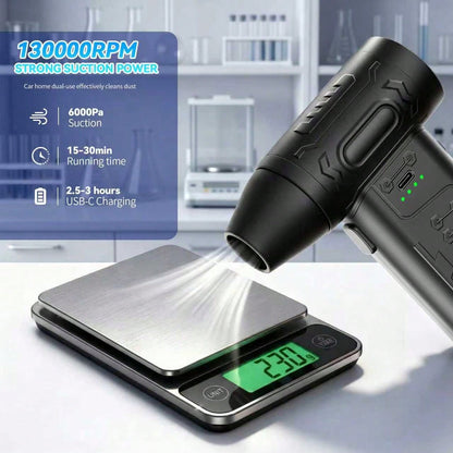 FOURQ 2-In-1 Handheld Car Vacuum Cleaner- 4000mAh High-Capacity Battery, Fast Charging, Powerful Wet/Dry Suction For Car, Home, And Pet Cleaning. Features USB-C Charging Port, Washable Filter, Low-No