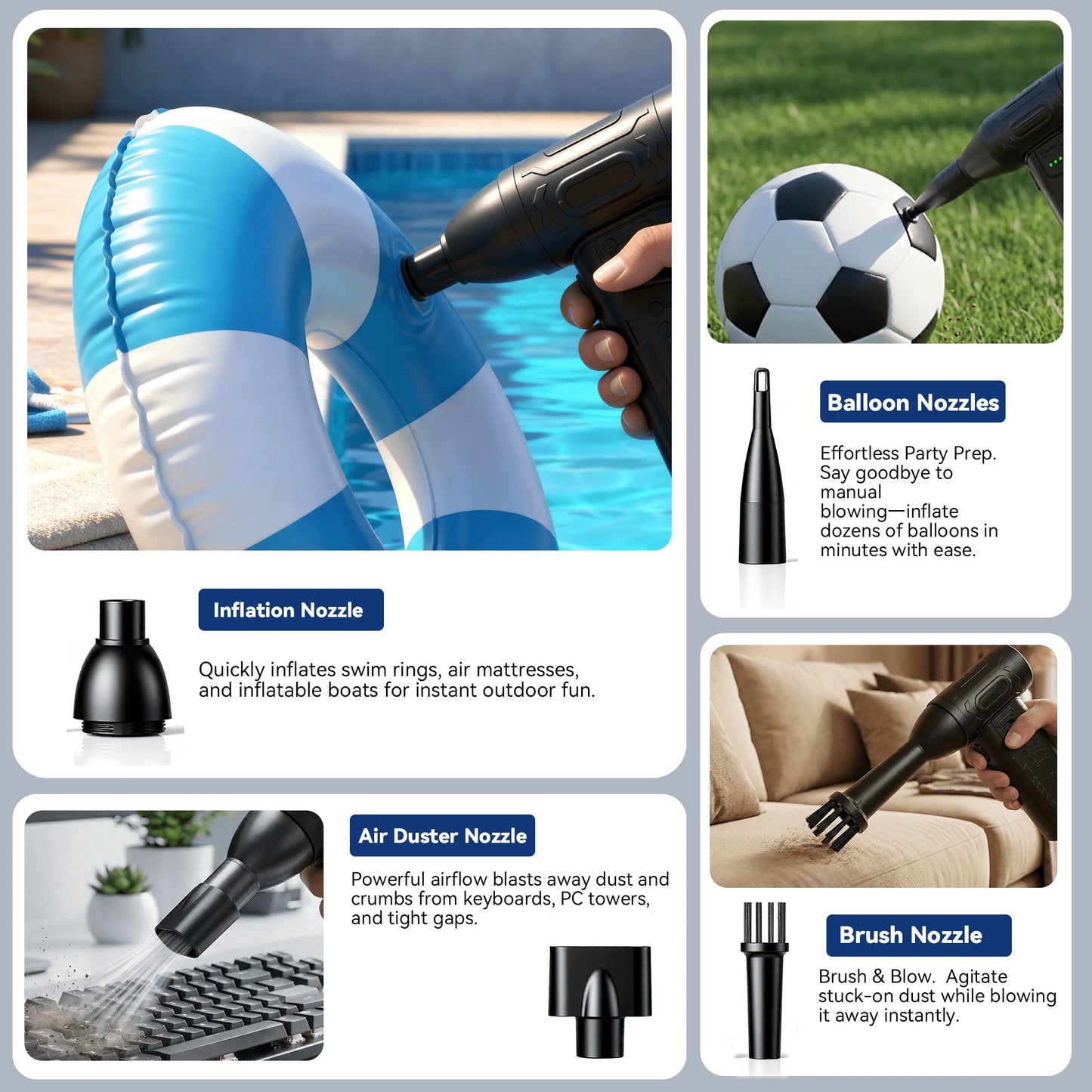 FOURQ 2-In-1 Handheld Car Vacuum Cleaner- 4000mAh High-Capacity Battery, Fast Charging, Powerful Wet/Dry Suction For Car, Home, And Pet Cleaning. Features USB-C Charging Port, Washable Filter, Low-No