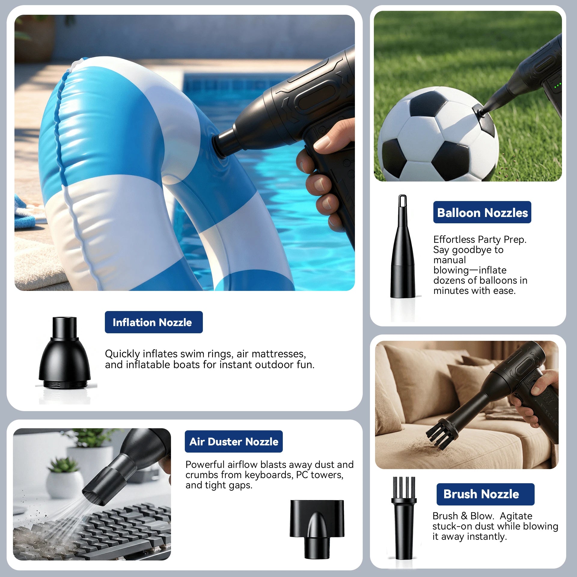 FOURQ 2-In-1 Handheld Car Vacuum Cleaner- 4000mAh High-Capacity Battery, Fast Charging, Powerful Wet/Dry Suction For Car, Home, And Pet Cleaning. Features USB-C Charging Port, Washable Filter, Low-No
