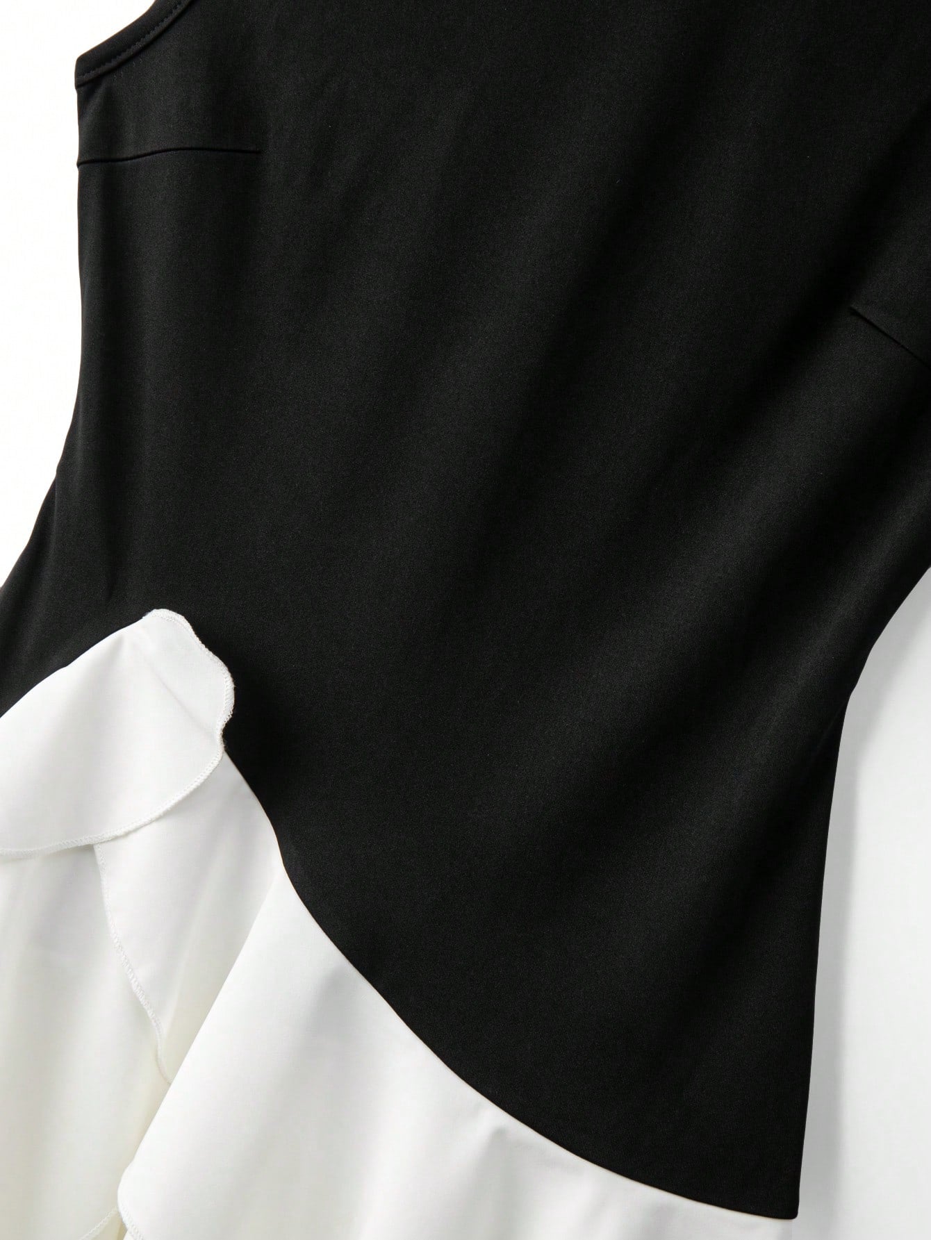 Franclia Chic Black And White Women's Tank Dress Elegant Sleeveless Round Neck Mini Colorblock Layered Tiered Hem Woven Summer Holiday Vacation Casual Dresses