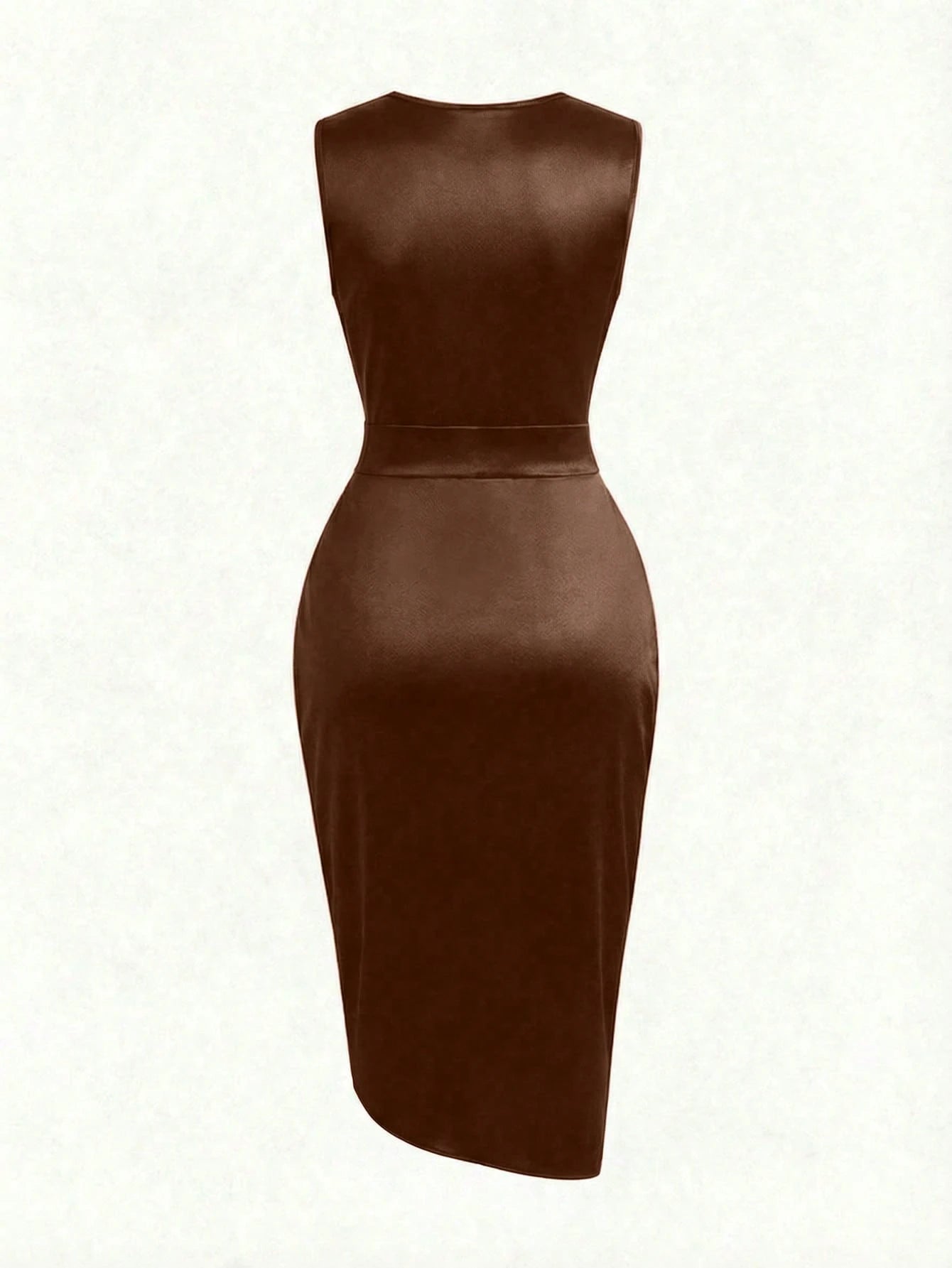 Franclia High-End Luxury Niche Fashion New French Retro Sleeveless Ruched Shiny Slit Asymmetric Cinched Waist Women Dress