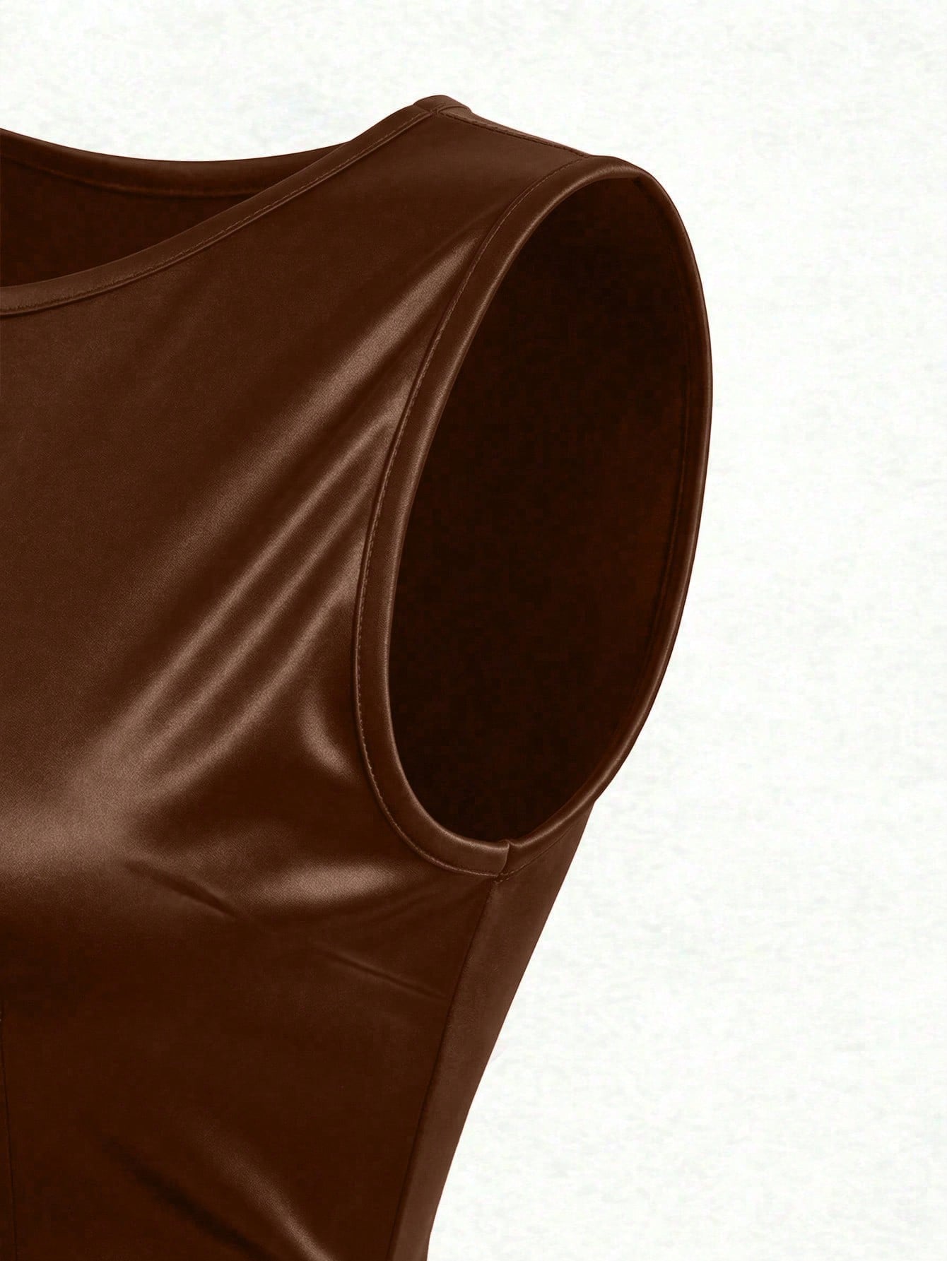 Franclia High-End Luxury Niche Fashion New French Retro Sleeveless Ruched Shiny Slit Asymmetric Cinched Waist Women Dress
