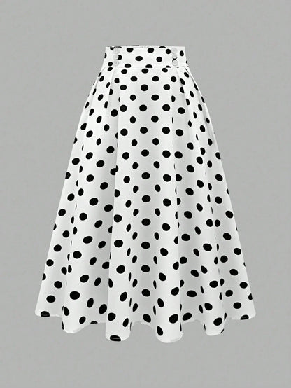 Franclia Women's Polka Dot Casual Skirt, Simple And Fashionable For Daily Wear