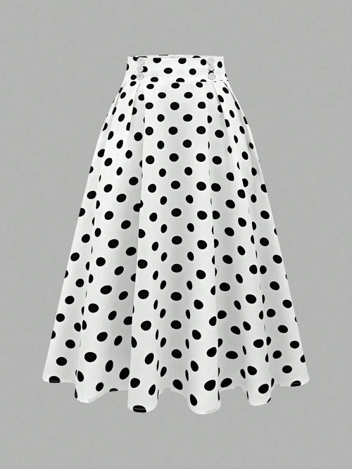Franclia Women's Polka Dot Casual Skirt, Simple And Fashionable For Daily Wear
