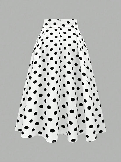 Franclia Women's Polka Dot Casual Skirt, Simple And Fashionable For Daily Wear