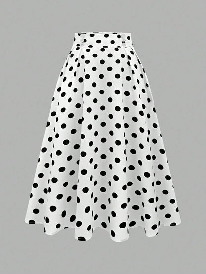 Franclia Women's Polka Dot Casual Skirt, Simple And Fashionable For Daily Wear