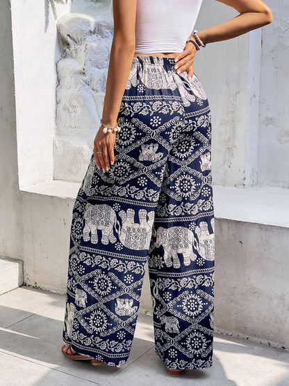 Frenchy Minimalist Casual Daily Wear Trousers Winter Chic Flower Black Vacation Spring Holiday Resort