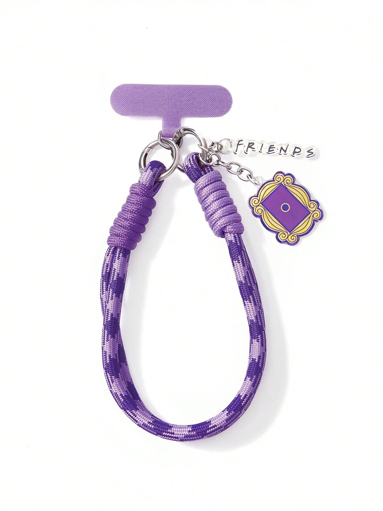 FRIENDS X Letter Pendant Simple Casual Phone Lanyard Purple Decorative Lanyard, Cute Woven Wrist Strap, Unisex Phone Anti-Lost String, Phone Cord With Clip