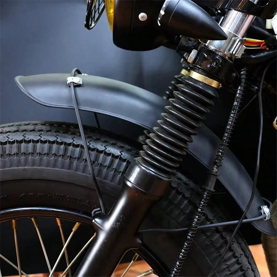 Front Fender For GN125 Bobber, CG125 Cafe Racer, Chopper And Tracker Motorcycles- Vintage Metal Material (Black)