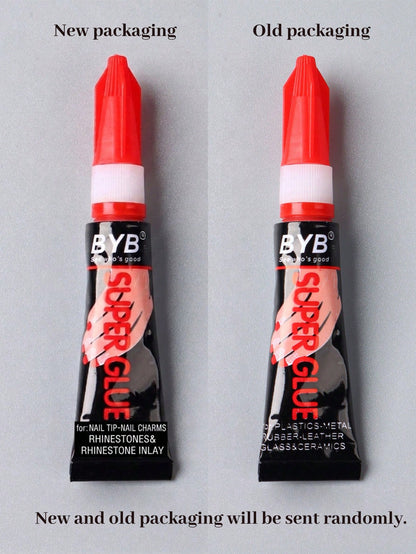 FULL BEAUTY 2pcs/3g Nail Gel Polish For Fake Nail Art Extension, Strong Adhesive, Solid Tube Nail Rhinestone Glue For Nail Tips, UV Gel