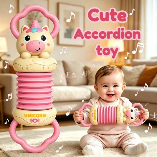 Fun Cartoon Accordion Toy, Candy Green/Candy Pink, ABS Material, Suitable For Children To Improve Hand-Eye Coordination And Grasping Ability, Perfect Birthday Gift, Holiday Gift. (No Electricity Requi