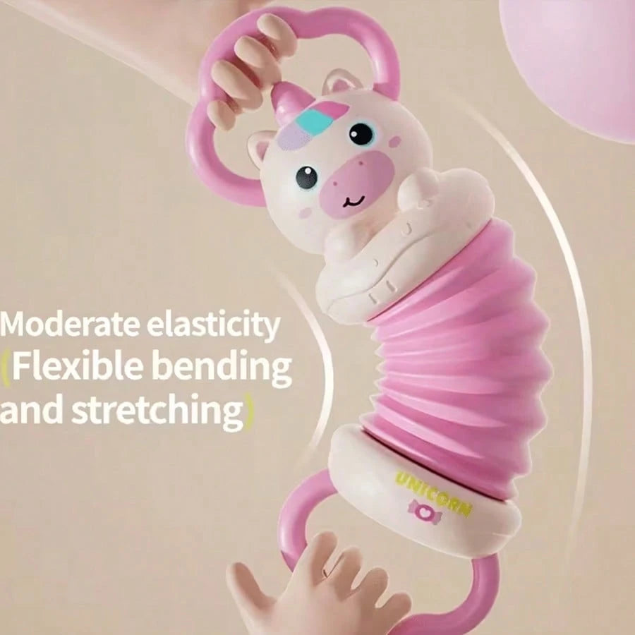 Fun Cartoon Accordion Toy, Candy Green/Candy Pink, ABS Material, Suitable For Children To Improve Hand-Eye Coordination And Grasping Ability, Perfect Birthday Gift, Holiday Gift. (No Electricity Requi