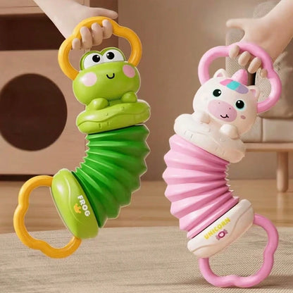 Fun Cartoon Accordion Toy, Candy Green/Candy Pink, ABS Material, Suitable For Children To Improve Hand-Eye Coordination And Grasping Ability, Perfect Birthday Gift, Holiday Gift. (No Electricity Requi