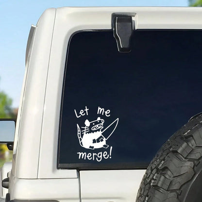 Funny Mouse Car Sticker, Humorous Road Sign Slogan Rear Window Decal, Unique Personalized Car Exterior Decoration Sticker