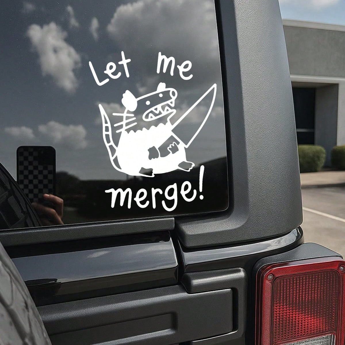Funny Mouse Car Sticker, Humorous Road Sign Slogan Rear Window Decal, Unique Personalized Car Exterior Decoration Sticker