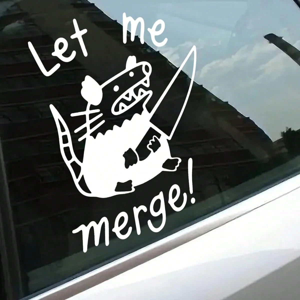 Funny Mouse Car Sticker, Humorous Road Sign Slogan Rear Window Decal, Unique Personalized Car Exterior Decoration Sticker