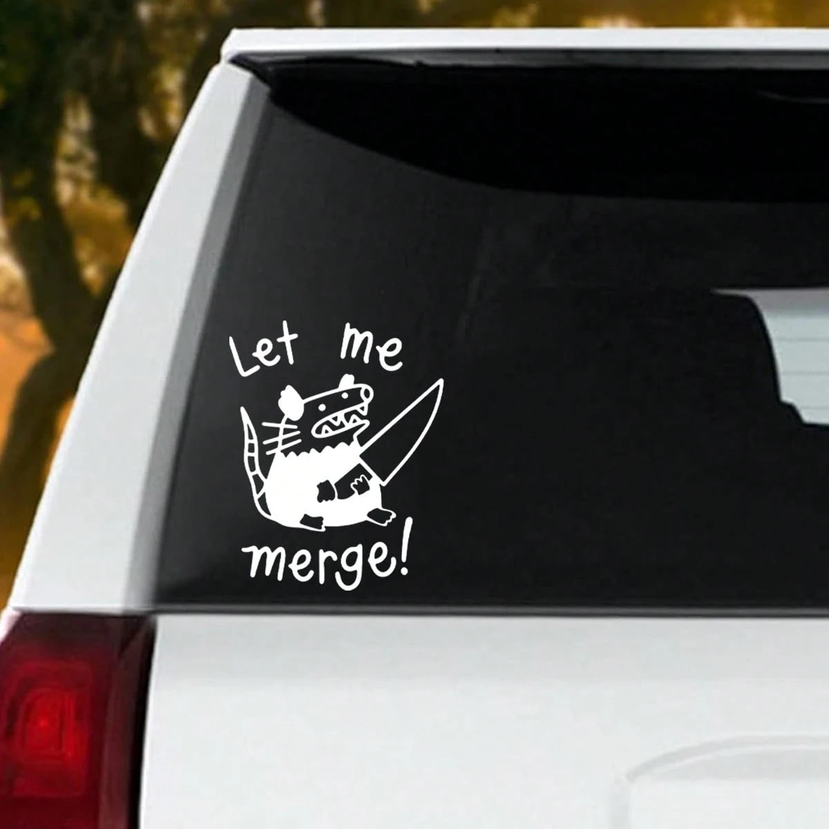 Funny Mouse Car Sticker, Humorous Road Sign Slogan Rear Window Decal, Unique Personalized Car Exterior Decoration Sticker