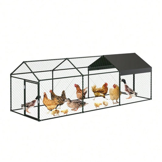Gaderth Large Metal,Chicken Runs For Yard With Waterproof And Anti-Uv Cover,Portable For Outdoor Chicken Rabbit Duck,Outdoor Walk In Poultry Cage,120 In *40 In*40 In