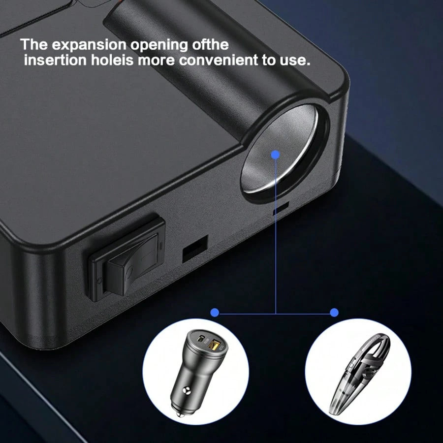 General 12V/24V Automotive Power Inverter, Equipped With 4 USB Ports, Fast Charging, Digital Voltage Display, Intelligent Fast Charging, 200W High-Power Transformer- Automotive Plug, Suitable For Car