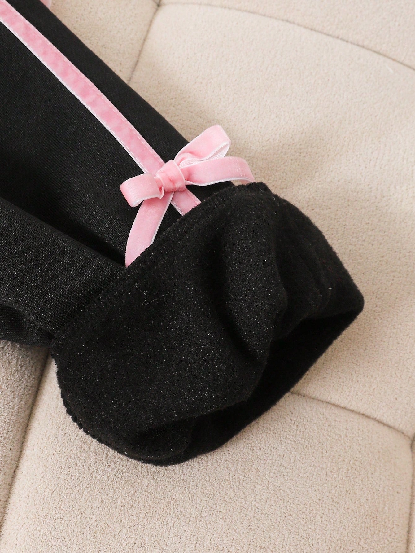 Genkimix Kids Teen Girls Black Cute Winter Zip Up Back-To-School Bow Sweatshirt Jacket,Fleece Fabric Stylish Sleeve Design,Matrix Dance Youthful Solid Color Cute