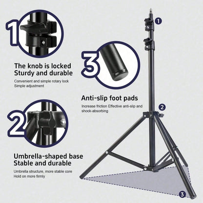 Get Studio-Quality Lighting With This ‌10-Inch LED Ring Light‌ + ‌110 Cm Adjustable Tripod Stand‌. Features ‌3-Color Modes‌ (Warm/Cool/Natural) And ‌10-Level Brightness Control‌, Powered Via USB. The