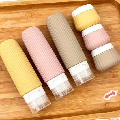 GGGold 11Pcs Silicone Travel Bottles Refillable Toiletry Containers Set With Label Spatula Clear Storage Bag Non-Slip Portable Shampoo Lotion Dispenser For Airplane Gym Camping Vacation