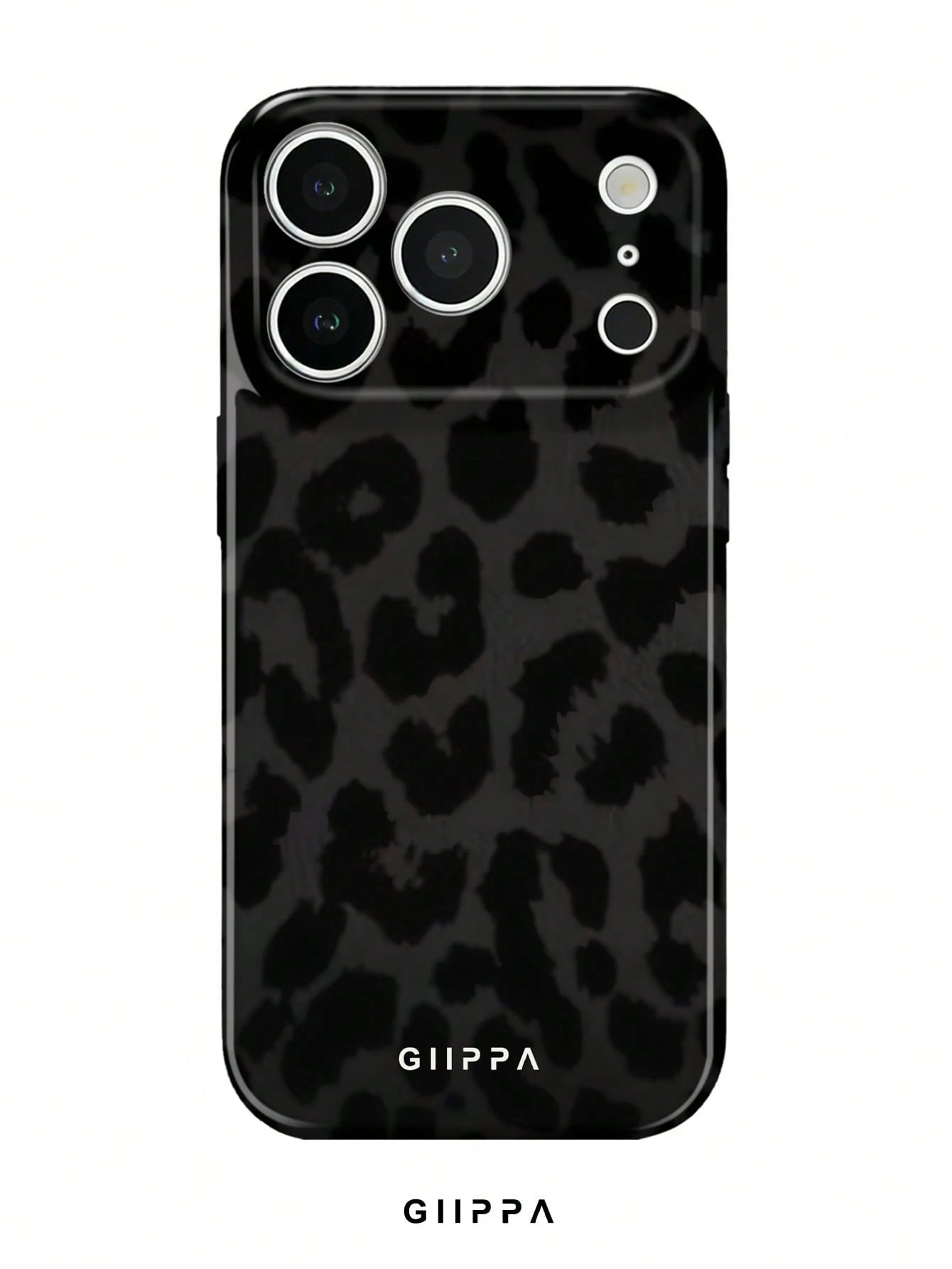 GIIPPA 1pc Black Leopard Pattern Phone Case, Compatible With 17 Pro Max, 16 Pro Max, 15 Pro Max, 14 Pro Max, Korean Stylish & Interesting, Elegant Design, Gift For Girlfriend On Christmas, Valentine's