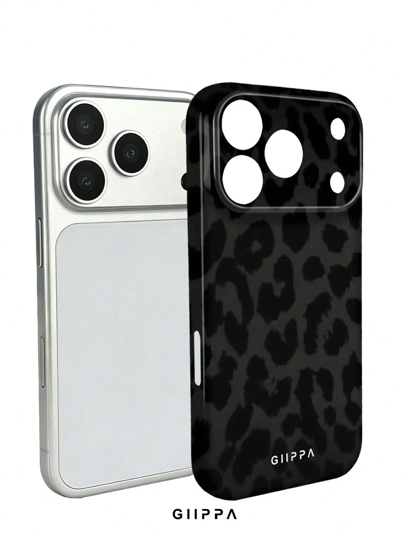 GIIPPA 1pc Black Leopard Pattern Phone Case, Compatible With 17 Pro Max, 16 Pro Max, 15 Pro Max, 14 Pro Max, Korean Stylish & Interesting, Elegant Design, Gift For Girlfriend On Christmas, Valentine's