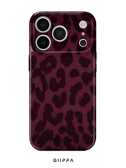 GIIPPA 1pc Black Leopard Pattern Phone Case, Compatible With 17 Pro Max, 16 Pro Max, 15 Pro Max, 14 Pro Max, Korean Stylish & Interesting, Elegant Design, Gift For Girlfriend On Christmas, Valentine's