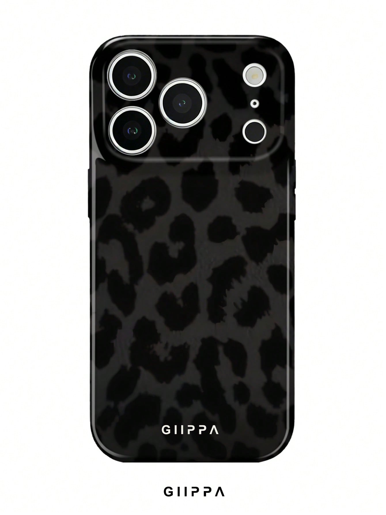 GIIPPA 1pc Black Leopard Pattern Phone Case, Compatible With 17 Pro Max, 16 Pro Max, 15 Pro Max, 14 Pro Max, Korean Stylish & Interesting, Elegant Design, Gift For Girlfriend On Christmas, Valentine's