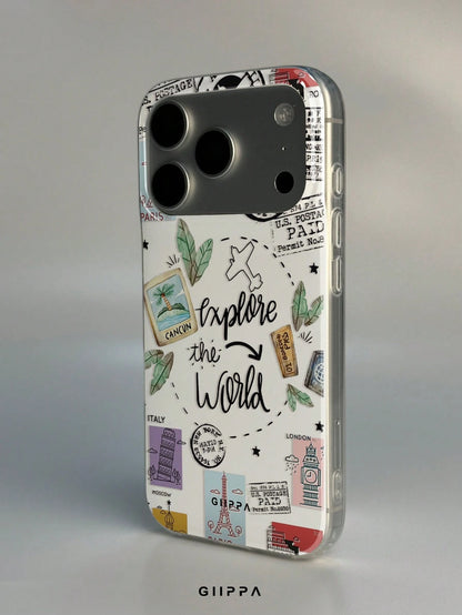 GIIPPA 1pc Postmark & English Letter Slogan Mixed Pattern Design, Phone 17 Pro Max Phone Case, Compatible With Phone 16 Pro Max, 15 Pro Max, 14 Pro Max, Korean-Style High-End Fashionable & Fun Phone C