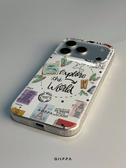 GIIPPA 1pc Postmark & English Letter Slogan Mixed Pattern Design, Phone 17 Pro Max Phone Case, Compatible With Phone 16 Pro Max, 15 Pro Max, 14 Pro Max, Korean-Style High-End Fashionable & Fun Phone C