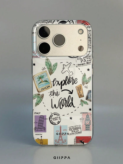 GIIPPA 1pc Postmark & English Letter Slogan Mixed Pattern Design, Phone 17 Pro Max Phone Case, Compatible With Phone 16 Pro Max, 15 Pro Max, 14 Pro Max, Korean-Style High-End Fashionable & Fun Phone C