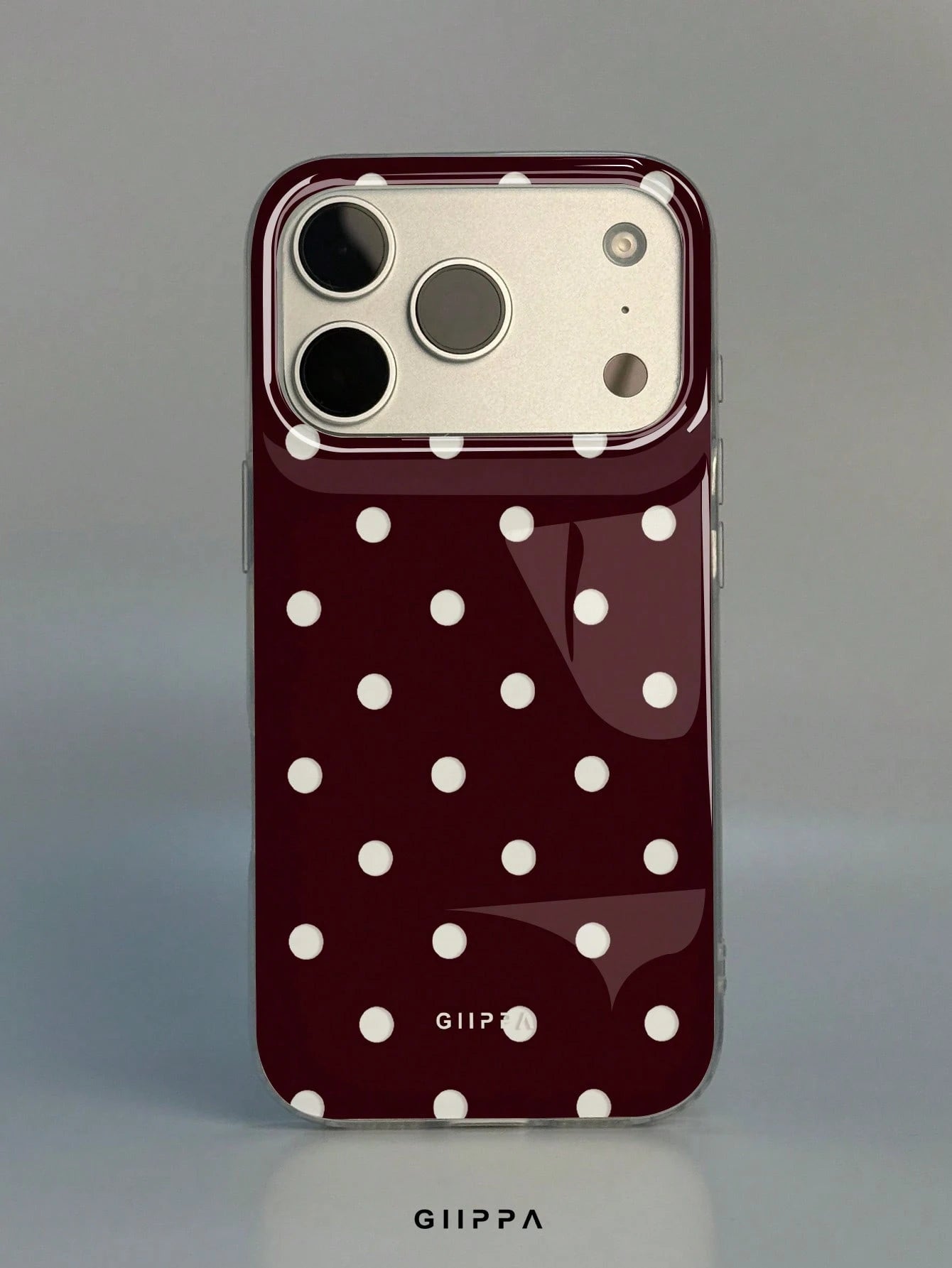 GIIPPA 1pc White Base With Red Hollow Polka Dot Pattern Design, Phone 17 Pro Max Phone Case, Compatible With Phone 16 Pro Max, 15 Pro Max, 14 Pro Max, Korean-Style High-End Fashion Fun Phone Case, Com