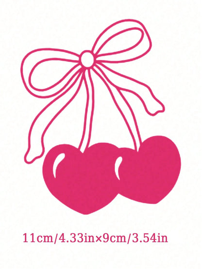 Girly Cherry Bow Decal- Gas Cap Vinyl Decal Car Window Decal Sticker Car Decals Car Decal Cute Decal Bow Aesthetic Decal