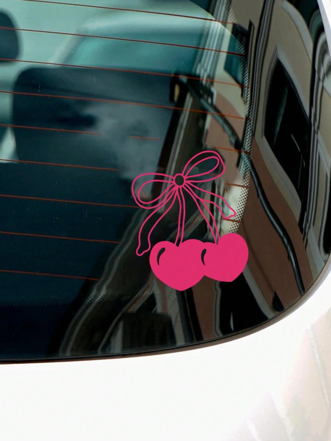Girly Cherry Bow Decal- Gas Cap Vinyl Decal Car Window Decal Sticker Car Decals Car Decal Cute Decal Bow Aesthetic Decal